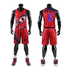 Для баскетбола, высокое качество Майки наборы мужская чёнрно-спортивный костюм для баскетбола женская обувь из дышащей ткани спортивные комплекты спортивной одежды с персонажем на заказ