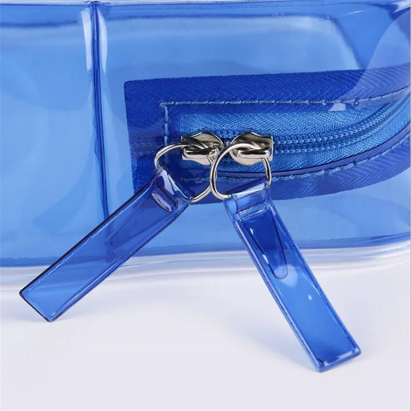 Billige Wasserdicht Transparent PVC Bad Kosmetik Tasche Frauen Make Up Fall Reise Zipper Make Up Schönheit Waschen Organizer Toiletry Lagerung Kit