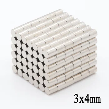 

200pcs 3x4 mm N35 Small Super Strong Rare Earth Neodymium Magnets 3mm*4mm Craft Round Magnet