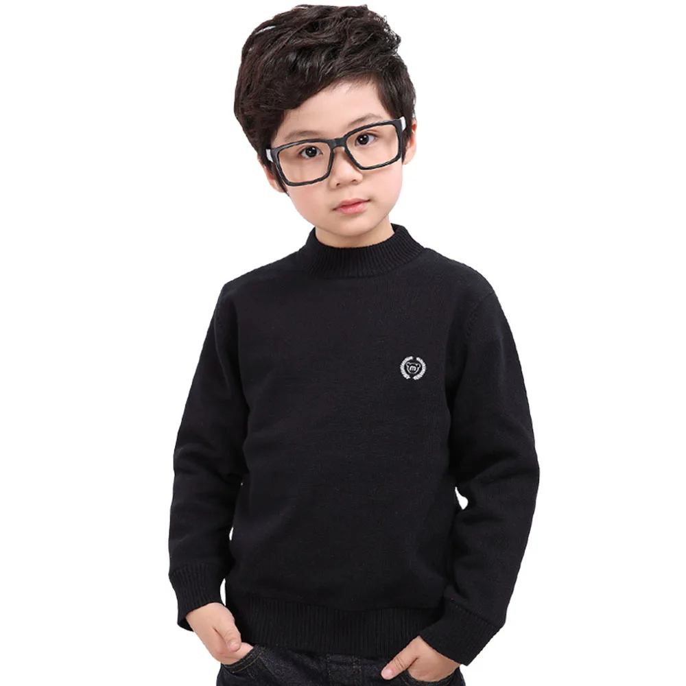 

Kids Boys Sweaters Winter Thick Children Knitwear Pullovers Causal Outerwear Black Toddler Knitted Jumper Fashion Child Clothing