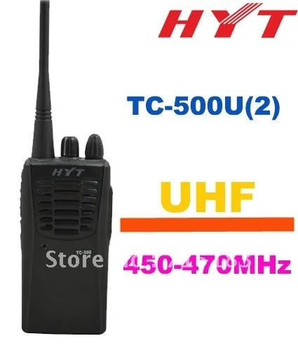 Высококачественная портативная рация HYT Hytera TC-500, 4 Вт, 16 каналов, UHF 450-470 МГц, портативная двухсторонняя рация, черный цвет, трансивер