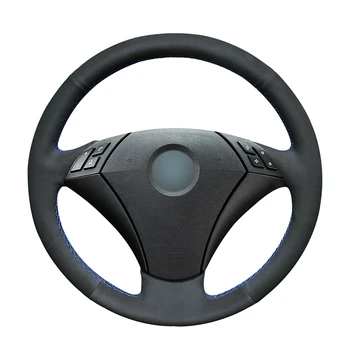 

Hand-stitched DIY Black Suede Leather Car Steering Wheel Cover for BMW 530 523 523li 525 520li 535 545i E60 Accessories