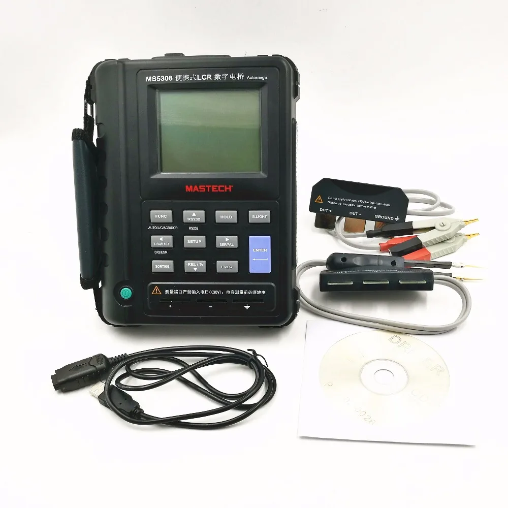 

Mastech MS5308 LCR Meter Portable Handheld Auto Range LCR Meter High-Performance 100Khz