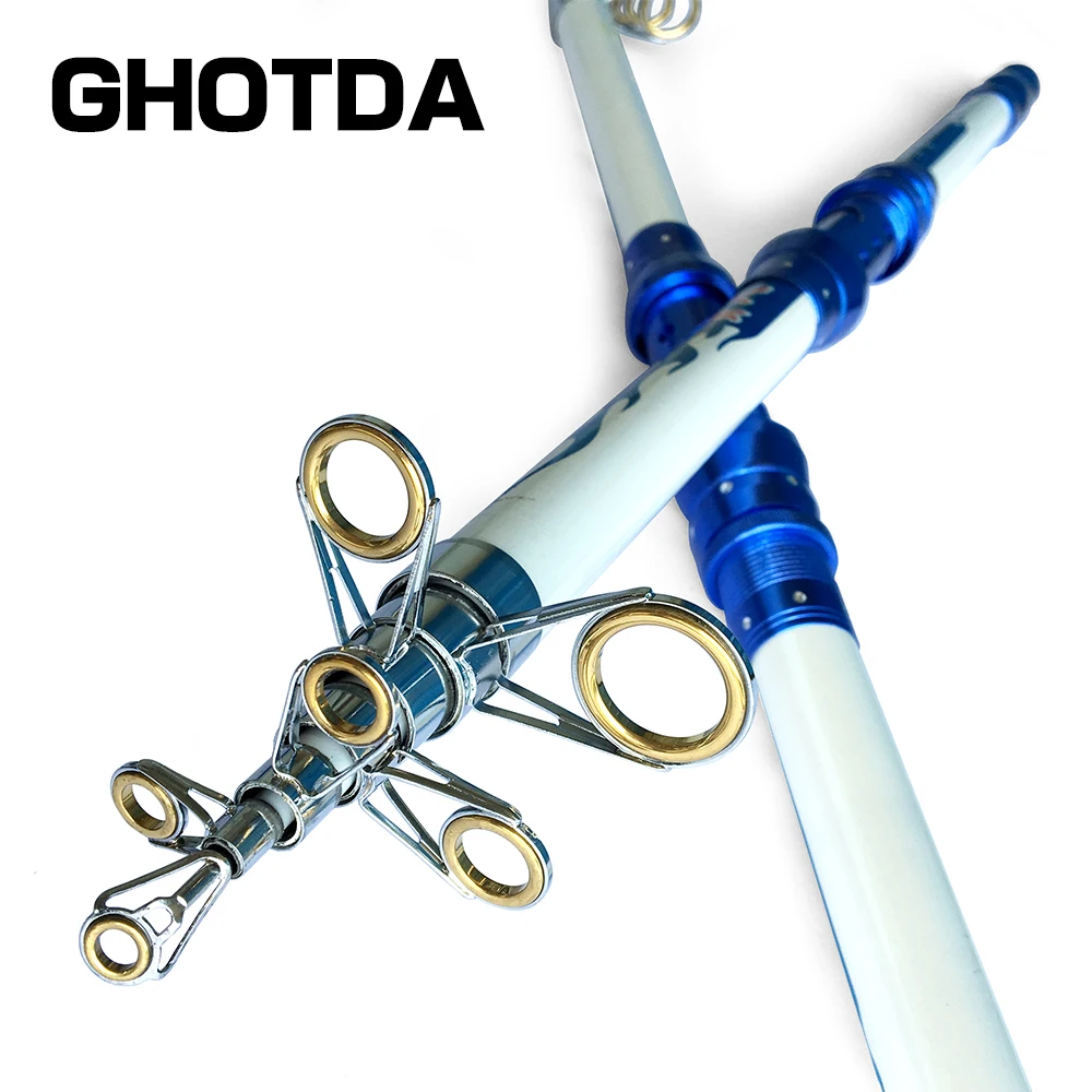 GHOTDA تلسكوبي الصيد قضيب الكربون الألياف الغزل البحر الصيد معالجة أدوات 2.1 متر-3.6 متر