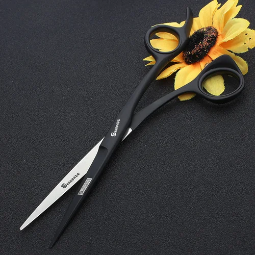 Настоящие Профессиональные Парикмахерские ножницы для парикмахерских Япония 440c 5,5 дюймов 6 дюймов стрижка филировочные ножницы режущие ножницы - Цвет: Black 6 inch