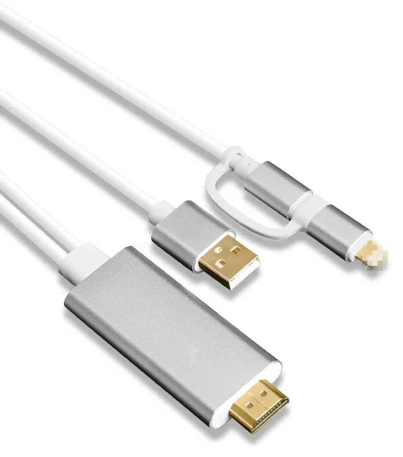 2 в 1 м HDMI кабель к HDTV адаптер USB для iPhone 5 5S 6 6S Plus Android LG Samsung HTC xiaomi|hdmi cable in hdmi|usb hdmi
