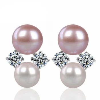 

Genuine Natural 10mm circle light Freshwater Pearl Jewelry handmade lovely bead south sea white pearl earrings