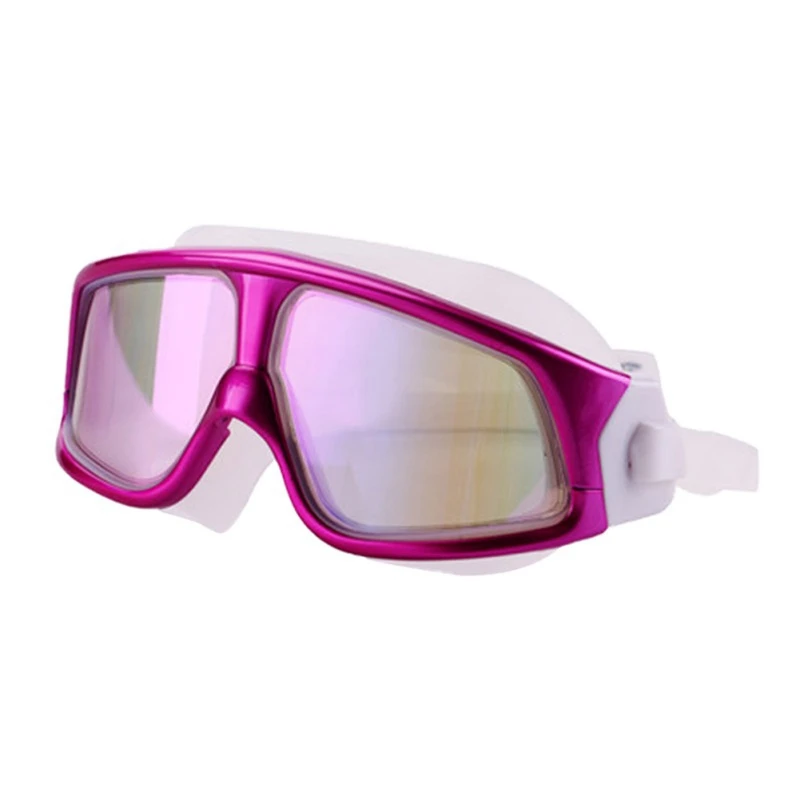 Мужские и женские очки для плавания удобные силиконовые большие рамки маска для плавания водонепроницаемые анти-противотуманные УФ-защитные очки для плавания - Цвет: MR