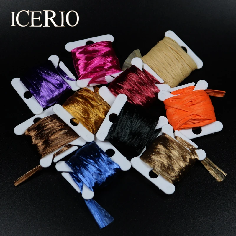 ICERIO 2PCS Fly Fishing Tying Materials Swiss Straw (Raffia) for Tying Wing Cases and Shell