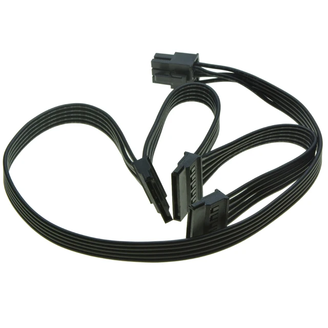 6Pin Male 1 to 3 SATA 15Pin Power Supply Splitter Extension Cable 15P Power Port Multiplier for