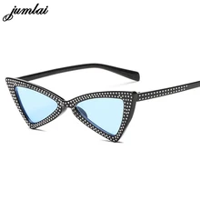 Jumlai moda lindo Sexy señoras Triangular Tipo de ojo de gato gafas de sol mujer marca Vintage pequeño sol gafas mujer UV400