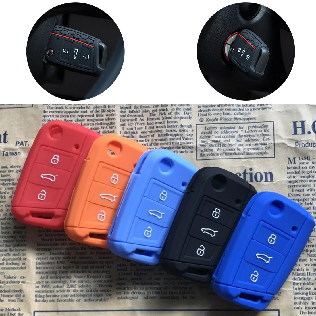 

No Deformation Environmental protection Comfortable And Soft Car Alarm Remote Controller keychain Cover Color Silicone Key Case