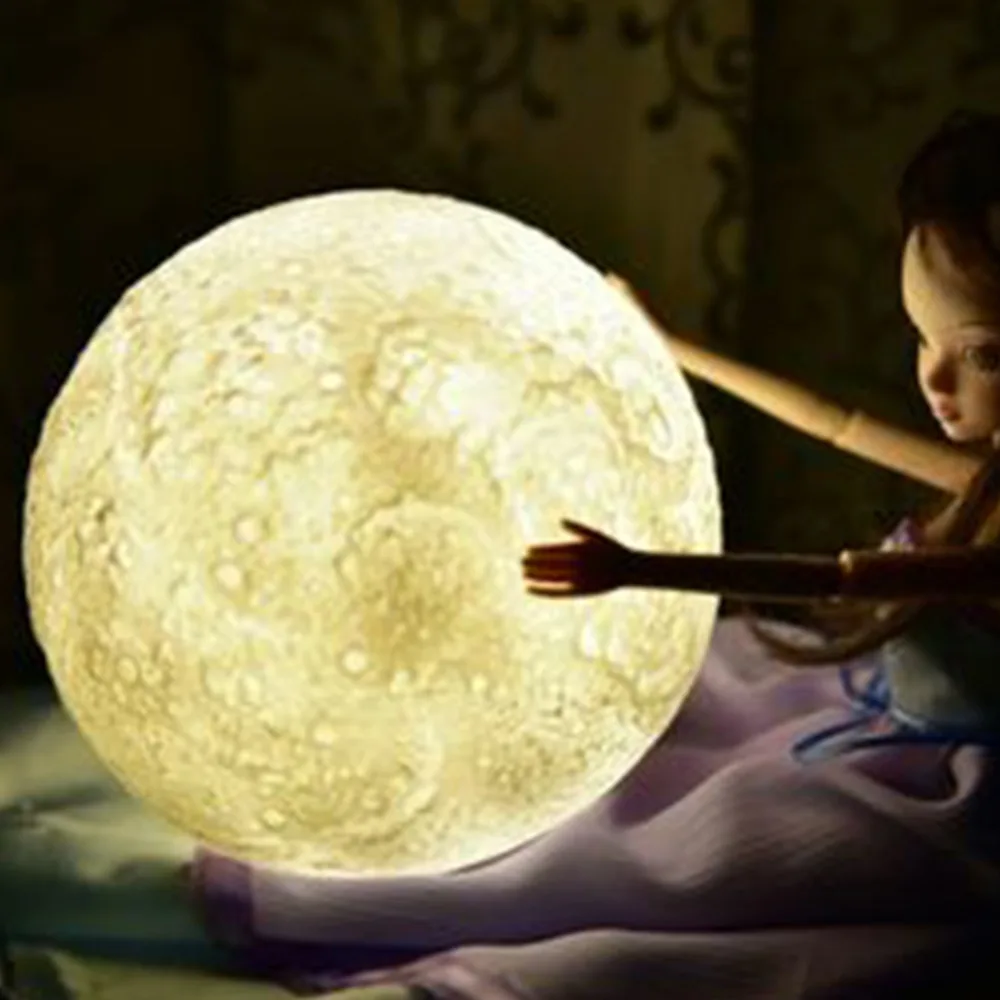 الجدة قابلة للشحن 3D طباعة القمر الجدول مصباح 2 لون تغيير التبديل USB غرفة نوم خزانة ليلة ضوء ل حفل زفاف هدية المنزل ديكور