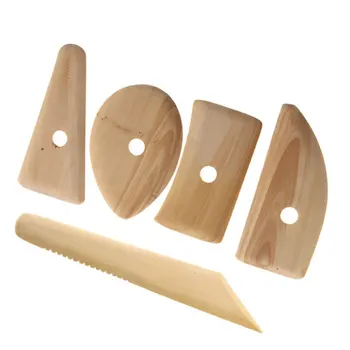 

5 Pcs Wood Pottery Clay Sculpture Ceramics Molding Tool Potters Rib Figurines Angel Molding Tool New