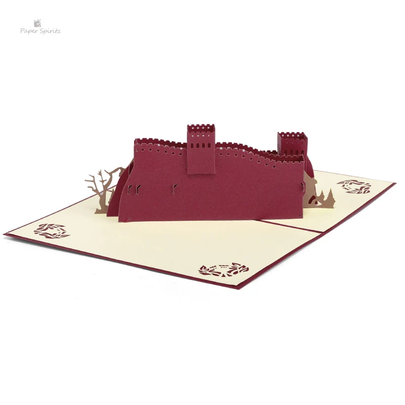  PAPER SPIRITZ Great Wall Cards 3D laser Cut Kraft Paper Pop Up Card With Envelope Invitations Greet - 32895572414