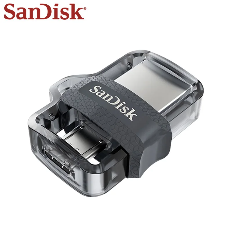 Натуральная двойной флеш-накопитель SanDisk Ultra Dual OTG usb флэш-накопитель DD3 150 МБ/с. флешки 16 Гб оперативной памяти, 32 Гб встроенной памяти, 64 ГБ 128 ГБ USB 3,0 флеш-накопитель для телефонов на базе Android с Bluetooth/ПК