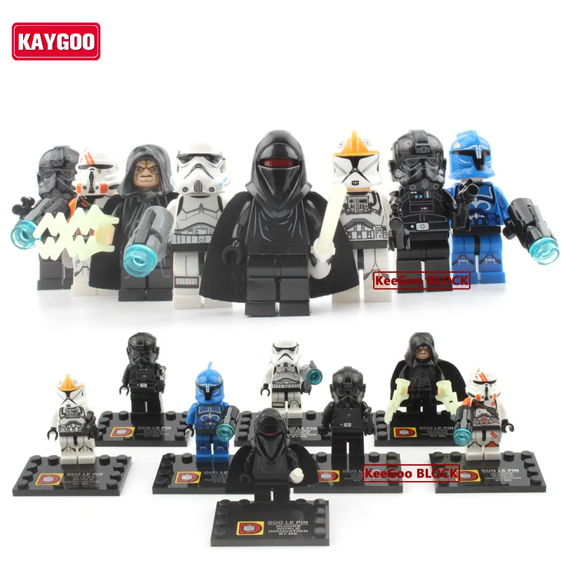 VYYV 16 Pieces Minifigures Set Space Wars Building Blocks Action Figures Kids Boys Toy Gift 624 