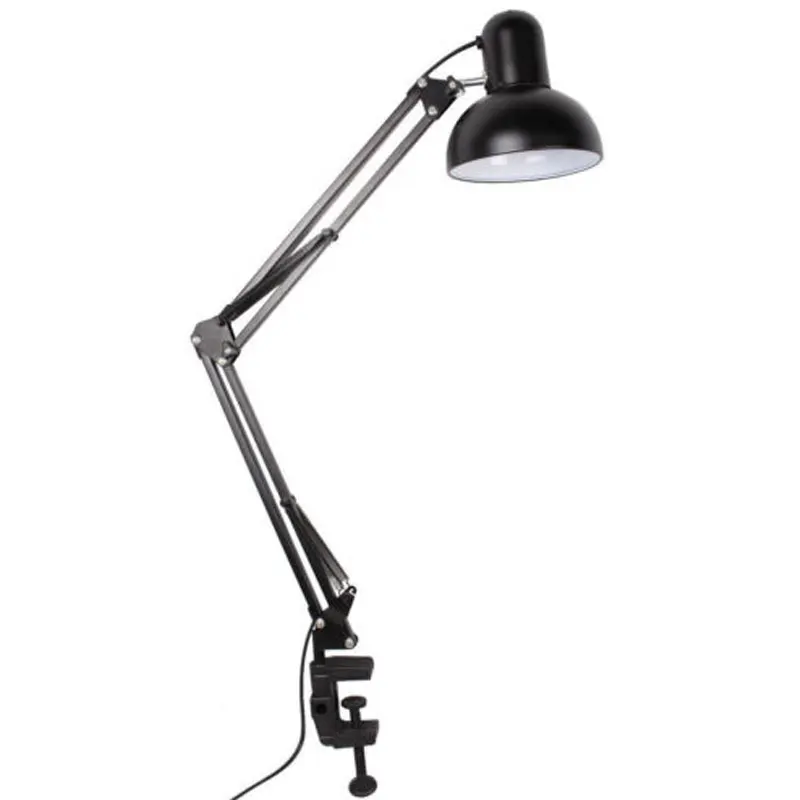  Flexible Swing Arm Clamp Mount Desk Lamp Black Table Light Reading Lamp for Home Office Studio Stud - 32832359591