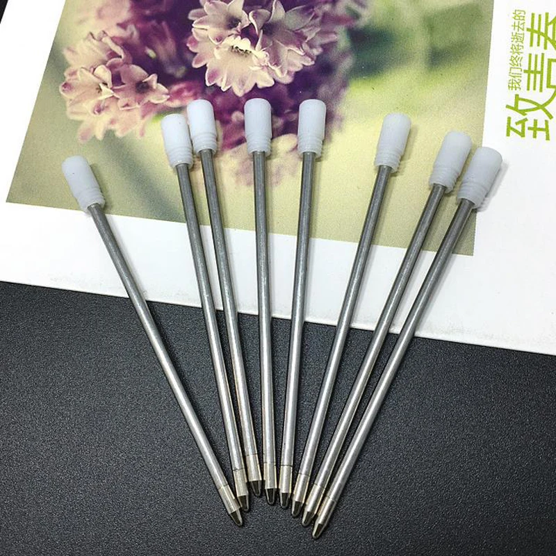 

Wholesale 20pcs /pack 7 cm Long Black & blue Ink crystal pen Refill Replacement ballpoint pen metal Refills PR9004