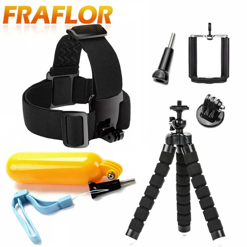 

Head Strap Waterproof Case Sport camera Accessories Kit Head Strap Monopod For Gopro Hero 7 6 5 4 3+ 2 1 for SJCAM for Eken H9R