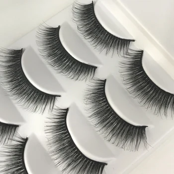 

2018 NEW 5 Pairs 100% Real Mink 5D Natural Messy Winged False Eyelashes extension professional mink lashes makeup eye lashes