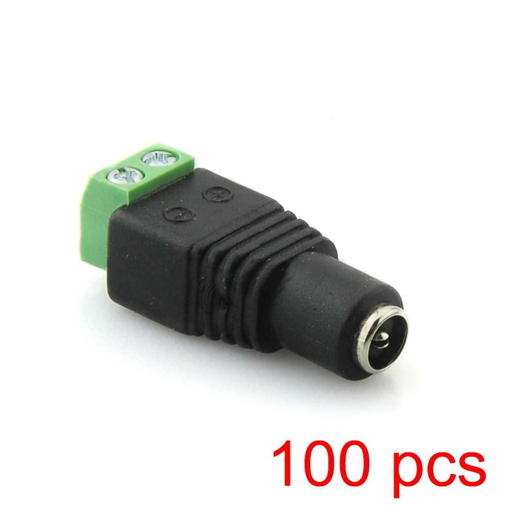 

100x DC Female 2.1x5.5mm Power Jack Adapter Plug Cable Connector for CCTV Camera