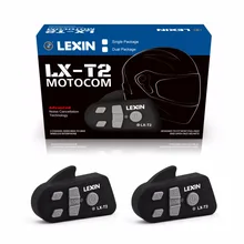Lexin 2PCS 800M Noise Reduction Bluetooth Motorcycle Snowmobile Helmet Intercom Headset For Phone GPS MP3 Intercomunicador