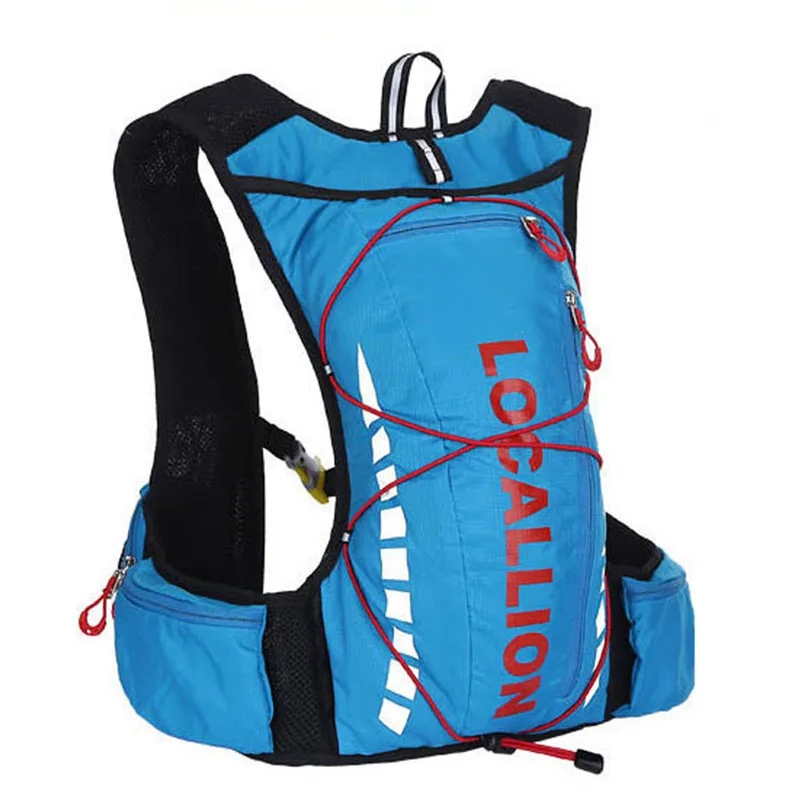 Местный лев 8л Профессиональный уличный велосипедный рюкзак для велосипеда, рюкзак для бега, рыболовный жилет, сумка для гидратации - Цвет: Blue Red