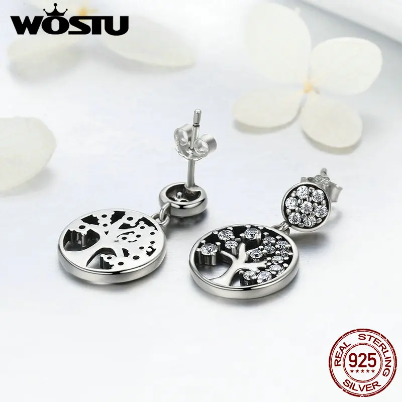 Женские серьги подвески WOSTU подлинные из стерлингового серебра 925 пробы модные