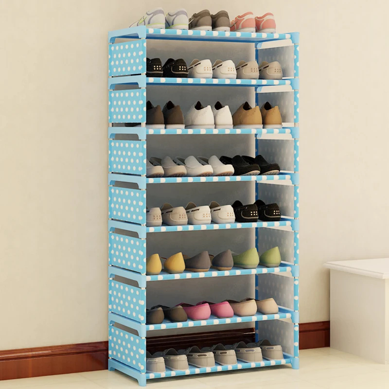 بسيطة متعددة طبقة رف الأحذية منسوجات سهلة تجميع تخزين الرف خزانة خذاء الأزياء رف غرفة المعيشة الأثاث