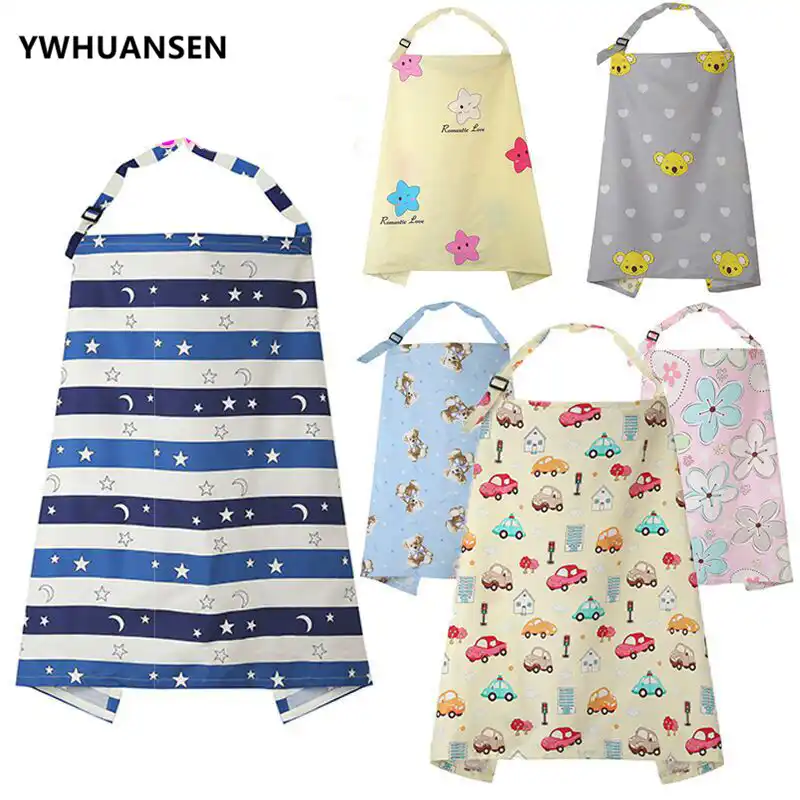 YWHUANSEN, 100*70 см, милая накидка с мультяшным рисунком для новорожденных, накидка для кормления младенцев, мам, кормящих грудью, фартук для кормления грудью - изображение