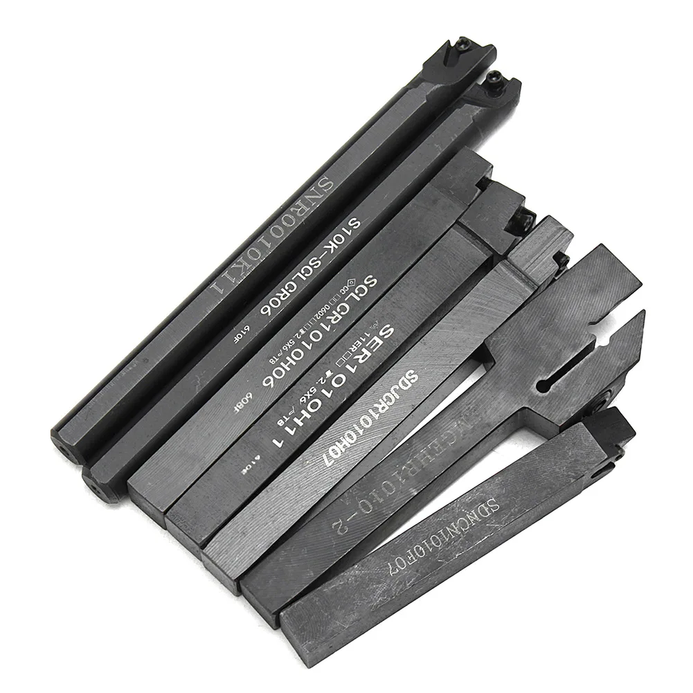 

New Hot 1 Set 10mm Shank Lathe Turning Tool Holder Durable with Carbide Inserts Wrenches