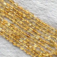 Натуральный прозрачный желтый цитрин кварцевый самородок свободной формы филе неправильные галька бусины 6-8 мм 1" 05677