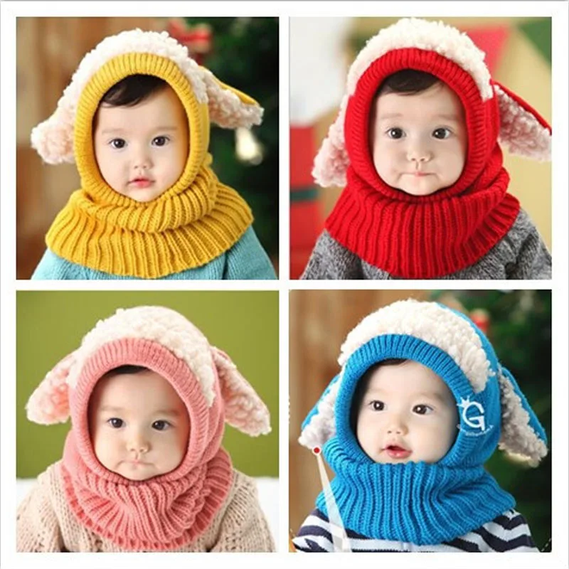 

50pcs Christmas 2018 Teenager Winter Knit Fur Hat Big Girls Boys Fur pompoms Ball Baby Beanies Cap Kids Crochet Knitted Hats