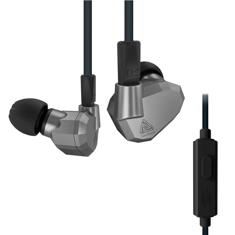 KZ ZS5 2DD+ 2BA гибридные наушники-вкладыши HIFI DJ Monito спортивные наушники для бега KZ ZS10/ZSN PRO AS10 AS16 - Цвет: Grey with mic