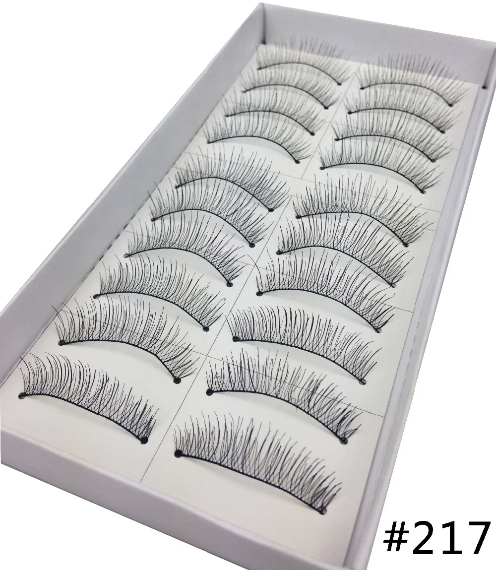 10 Pairs Handmade Soft Weightless Feeling Natural Looking Strip False