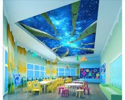 Пользовательские фото обои 3d потолочные фрески обои звездное небо под big tree потолок зенитная Фреска Декоративные номер обои