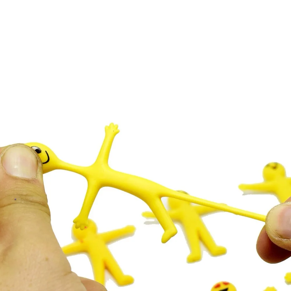 Творческий 10 шт./пакет детский праздничный костюм выступает желтый человек мини клейкое желе Stick пощечину мягкими Sticky игрушка emoji для детей