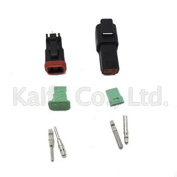 

14 GA,black 5 sets Kit Deutsch DT 2 3 4 Pin Waterproof Electrical Wire Connector plug Kit Engine/Gearbox waterproof electric