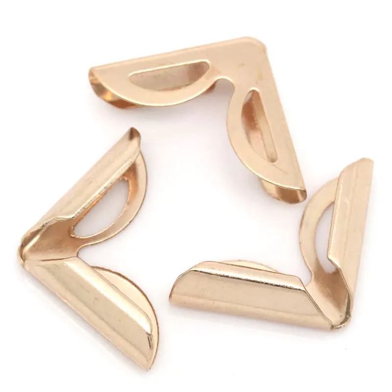 

100PCs Rose Gold Book Scrapbooking Album Menu Folder Corner Protectors 23x16mm