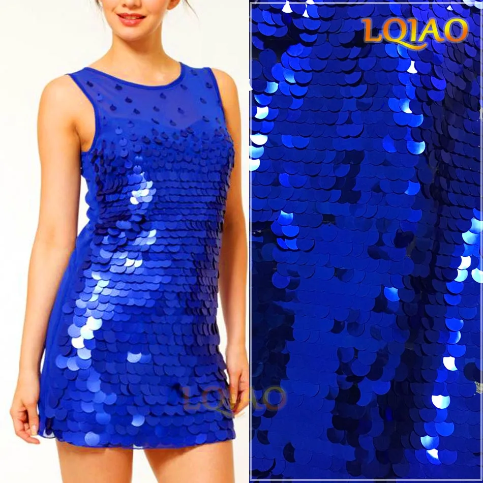 Large Disc 18mm Reversible Sequin Fabric Two Way Stretch