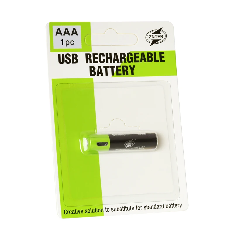 ZNTER 1 шт. AAA перезаряжаемая литиевая батарея 5 V 400mAh с микро USB зарядным кабелем для RC