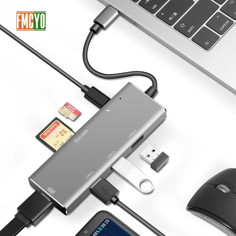 

Laptop docking station All-in-One USB-C to HDMI Card Reader PD Adapter for MacBook Samsung Galaxy S9 /S8 / S8+Type C HUB