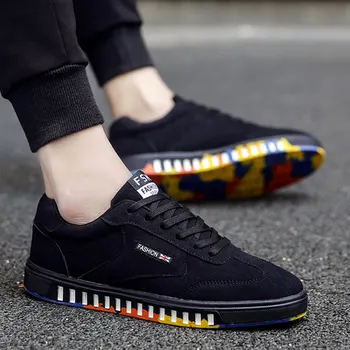 

New Men Shoes Low White Casual Shoes Men Nice Fashion Spring/Summer Man Shoes Suede Laces Black Men Flat Shoes Zapatos Hombre