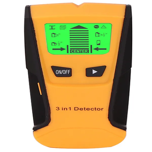 FLOUREON 3 в 1 Detektor Стад центр искатель металла/AC живой провод детектор желб - Цвет: Цвет: желтый