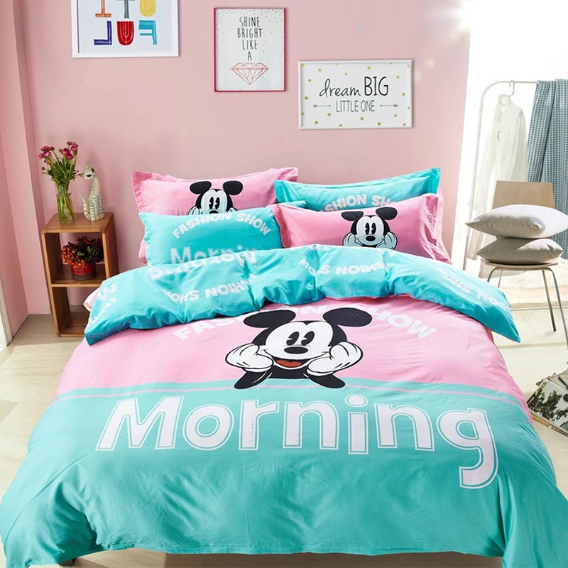 

Hongbo 4 Pcs/Set Cartoon Duvet Cover Sets Bedding for Bedroom Colorful Cartoon Pattern Bedspread Bed Sheets