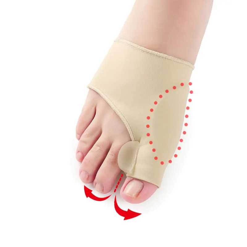 2pcs=1pair Toe Separator Hallux Valgus Bunion Corrector Orthotics Feet Bone Thumb Adjuster Pedicure Sock Foot Care Tool Pedicure