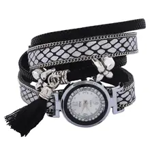 CCQ модные женские часы-браслет дизайн с кисточкой, Подвесные Наручные часы, кожаные винтажные кварцевые часы в подарок C75