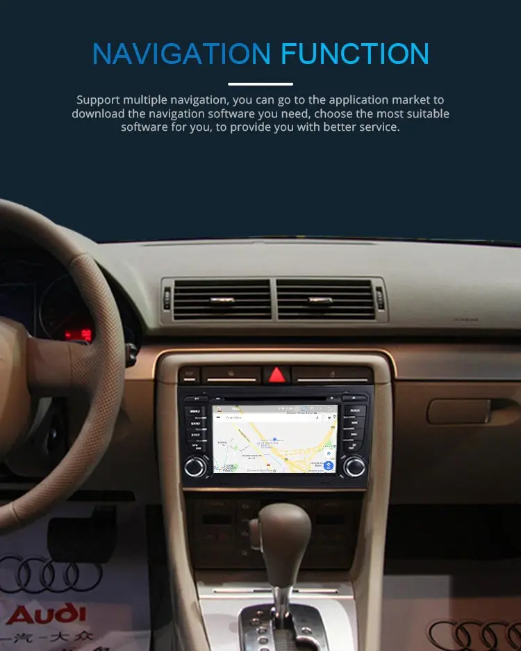 Perfect JDASTON Android 9.0 Car DVD Multimedia Player For AUDI A4 2002-2008 GPS Navigation 2 Din Car Radio Audio 4G+64G Steering wheel 2