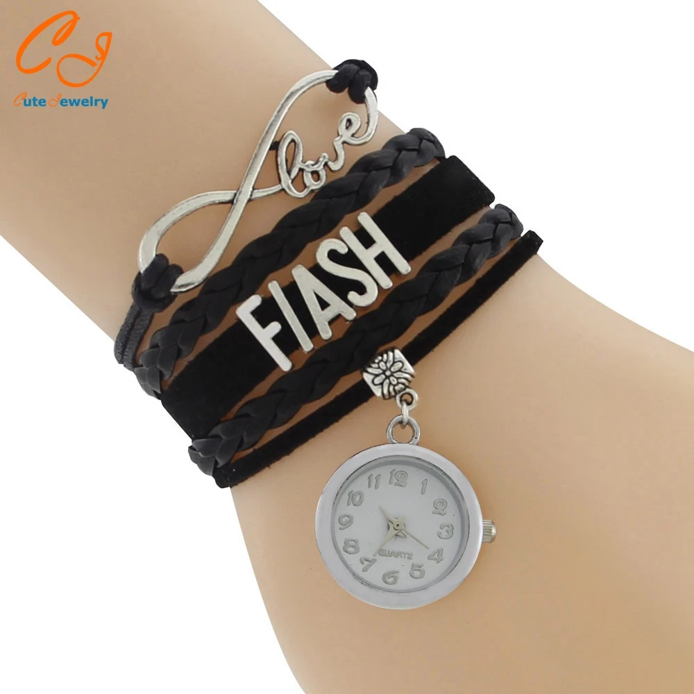 

Infinity Bracelet Pink/teal Personalized FLASH Handmade Watch Bracelet